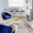 Canary Contemporary Counter Stool in Gold with Blue Velvet- Set of 2 — lifestyle photo 6