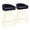 Canary Contemporary Counter Stool in Gold with Blue Velvet- Set of 2 — pair view