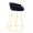 Canary Contemporary Counter Stool in Gold with Blue Velvet- Set of 2 — side view