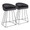Canary Contemporary Counter Stool in Black Metal and Black Faux Leather- Set of 2 — pair view