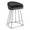 Canary Contemporary Counter Stool in Black Metal and Black Faux Leather- Set of 2 — product view