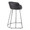 Canary Contemporary Counter Stool in Black Metal and Black Faux Leather- Set of 2 — side view