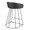 Canary Contemporary Counter Stool in Black Metal and Black Faux Leather- Set of 2 — rear three-quarter view