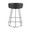 Canary Contemporary Counter Stool in Black Metal and Black Faux Leather- Set of 2 — back view