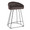 Canary Contemporary Counter Stool in Black Metal and Brown Faux Leather- Set of 2 — product view