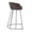 Canary Contemporary Counter Stool in Black Metal and Brown Faux Leather- Set of 2 — side view