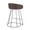 Canary Contemporary Counter Stool in Black Metal and Brown Faux Leather- Set of 2 — rear three-quarter view
