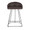 Canary Contemporary Counter Stool in Black Metal and Brown Faux Leather- Set of 2 — front view