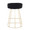 Canary counter stool in Gold Metal, Black Velvet, back view, featuring upholstered seat