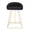 Canary counter stool in Gold Metal, Black Velvet, front view, featuring upholstered seat
