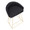 Canary counter stool in Gold Metal, Black Velvet, top view, featuring upholstered seat