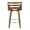 Cosi counter stool in Walnut Wood, Cream PU, Chrome Metal, back view, featuring swivel and wood frame