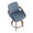 Cosmo counter stool in Walnut Bamboo, Blue Noise Fabric, Black Metal, top view, featuring wood frame and metal footrest