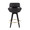 Cosmo Contemporary Fixed-Height Counter Stool with Swivel in Black Wood with Round Gold Metal Footrest and Black Faux Leather Seat- Set of 2 — back view