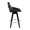 Cosmo counter stool in Black Wood, Chrome, Black PU, side view, featuring swivel and wood frame