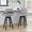 Cosmo counter stool in Black Wood, Grey Fabric, Gold Metal, featuring swivel and wood frame