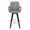 Cosmo 26" Contemporary Fixed-Height Counter Stool with Swivel in Black Wood and Grey Fabric with Rounded Gold Metal Footrest- Set of 2 — front view