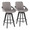 Cosmo counter stool in Black Wood, Grey Fabric, Black Metal, coordinated set view, featuring swivel and wood frame