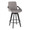 Cosmo counter stool in Black Wood, Grey Fabric, Black Metal, product view, featuring swivel and wood frame