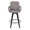 Cosmo counter stool in Black Wood, Grey Fabric, Black Metal, front view, featuring swivel and wood frame
