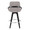 Cosmo counter stool in Black Wood, Grey Fabric, Chrome Metal, back view, featuring swivel and wood frame