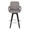 Cosmo counter stool in Black Wood, Grey Fabric, Chrome Metal, front view, featuring swivel and wood frame