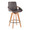 Cosmo counter stool in Walnut Bamboo, Brown PU, Black Metal, product view, featuring swivel and metal footrest