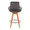 Cosmo counter stool in Walnut Bamboo, Brown PU, Black Metal, front view, featuring swivel and metal footrest