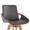 Cosmo 26" Mid-Century Fixed-Height Counter Stool with Swivel in Walnut Bamboo and Brown Faux Leather with Round Black Metal Footrest — detail view (photo 1)
