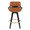 Cosmo 26" Contemporary Fixed-Height Counter Stool with Swivel in Black Wood and Camel Faux Leather with Rounded Gold Metal Footrest- Set of 2 — back view