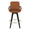 Cosmo 26" Contemporary Fixed-Height Counter Stool with Swivel in Black Wood and Camel Faux Leather with Rounded Gold Metal Footrest- Set of 2 — front view