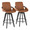 Cosmo counter stool in Black Wood, Camel PU, Black Metal, coordinated set view, featuring swivel and wood frame
