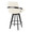 Cosmo counter stool in Black Bamboo, Cream PU, Black Metal, back and side view, featuring swivel and armrests
