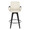 Cosmo counter stool in Black Bamboo, Cream PU, Black Metal, front view, featuring swivel and armrests