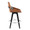 Cosmo counter stool in Black Wood, Camel PU, Chrome Metal, side view, featuring swivel and wood frame