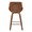 Corazza counter stool in Walnut Wood, Charcoal Fabric, Chrome Metal, back view, featuring swivel and wood frame