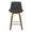 Corazza counter stool in Walnut Wood, Charcoal Fabric, Chrome Metal, front view, featuring swivel and wood frame