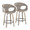 Curvo counter stool in Light Grey Wood, Light Grey PU, Black Metal, coordinated set view, featuring swivel and wood frame