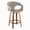 Curvo counter stool in Walnut Wood, Light Grey PU, Black Metal, product view, featuring swivel and wood frame