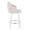 Cinch counter stool in White Wood, Cream Fabric, Chrome Metal, side view, featuring swivel and wood frame