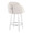 Cinch counter stool in White Wood, Cream Fabric, Chrome Metal, back and side view, featuring swivel and wood frame