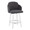 Dahlia 26" Contemporary Fixed-Height Counter Stool with Swivel in White Wood and Grey Fabric with Round Chrome Footrest- Set of 2 — product view
