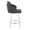 Dahlia 26" Contemporary Fixed-Height Counter Stool with Swivel in White Wood and Grey Fabric with Round Chrome Footrest- Set of 2 — side view