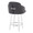 Dahlia 26" Contemporary Fixed-Height Counter Stool with Swivel in White Wood and Grey Fabric with Round Chrome Footrest- Set of 2 — rear three-quarter view