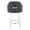 Dahlia 26" Contemporary Fixed-Height Counter Stool with Swivel in White Wood and Grey Fabric with Round Chrome Footrest- Set of 2 — back view