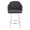 Dahlia 26" Contemporary Fixed-Height Counter Stool with Swivel in White Wood and Grey Fabric with Round Chrome Footrest- Set of 2 — front view