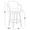 Cinch counter stool in White Wood, Black PU, Chrome Metal, dimensions and measurements diagram