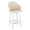 Dahlia 26" Contemporary Fixed-Height Counter Stool with Swivel in White Wood and Cream Faux Leather with Round Chrome Footrest- Set of 2 — product view