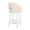 Dahlia 26" Contemporary Fixed-Height Counter Stool with Swivel in White Wood and Cream Faux Leather with Round Chrome Footrest- Set of 2 — rear three-quarter view