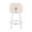Dahlia 26" Contemporary Fixed-Height Counter Stool with Swivel in White Wood and Cream Faux Leather with Round Chrome Footrest- Set of 2 — back view